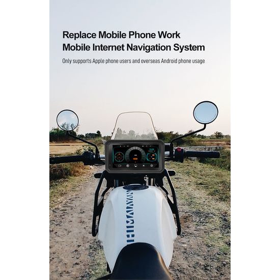 Motociklistički zaslon 6" s prednjom i stražnjom kamerom, GPS-om i TPMS-om te bežičnim Apple CarPlay i Android Auto