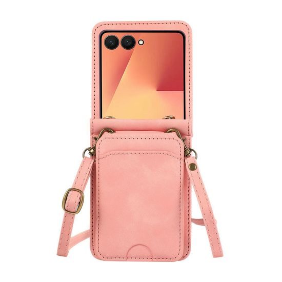 Θήκη Crossbody, Samsung Galaxy Z Flip 7, ροζ