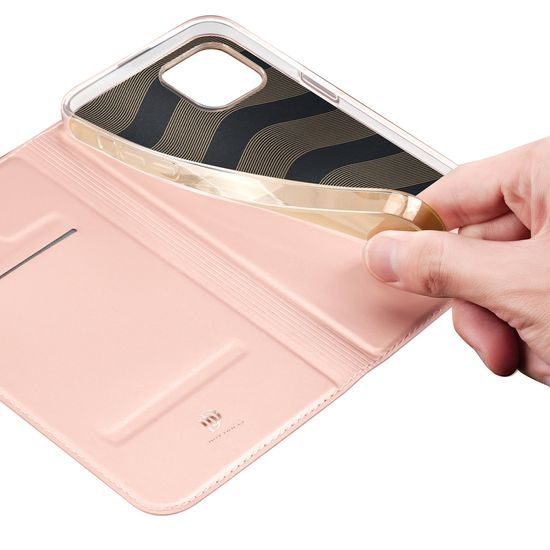 Dux Ducis Skin Pro case, könyves tok, iPhone 15, rózsaszín