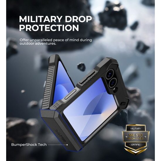 Dexnor 360 Kickstand obal Samsung Galaxy Z Flip 6, černý