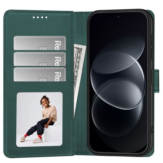 Tech-Protect Wallet Hülle für Xiaomi Redmi Note 17 Pro 5G - Kunstleder Schutzhülle mit Kartenfach - Grün
