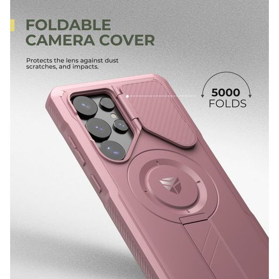 Dexnor MagSafe 360 Kickstand Camprotector Θήκη Samsung Galaxy S25 Ultra, Ροζ