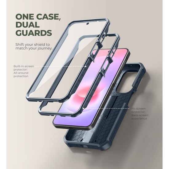 Dexnor 360 Kickstand Schutzhülle für Samsung Galaxy A27 - Camprotector mit Kameraabdeckung und Ständer - Blau