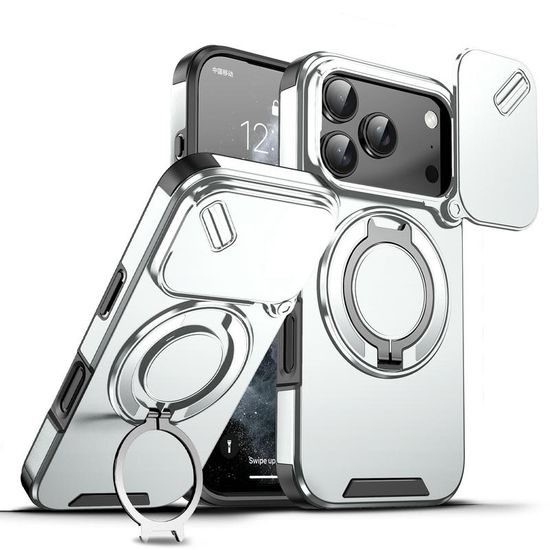 Camslide Stand etui, iPhone 17 Pro, srebrn