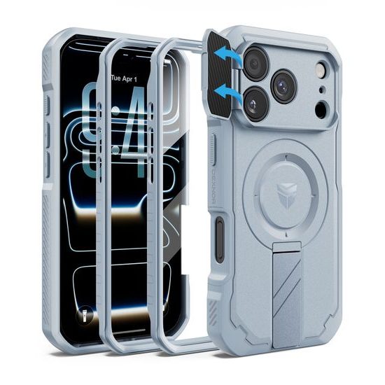 Dexnor MagSafe 360 Kickstand Case für iPhone 17 Pro / 18 Pro mit Kameraschutz - Hellblau