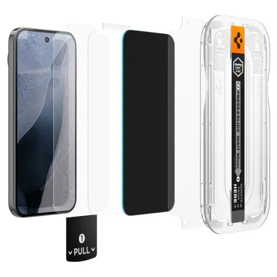 Google Pixel 10 / 11 privātuma aizsargstikls – Spigen Glass.TR EZFit Privacy 2 gab. ar uzstādīšanas rāmi