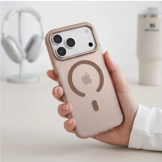 Tech-Protect MagZero MagSafe Case für iPhone 17 Pro Max / 18 Pro Max - Ultradünne Schutzhülle mit Metallrahmen - Matt Wüstengold