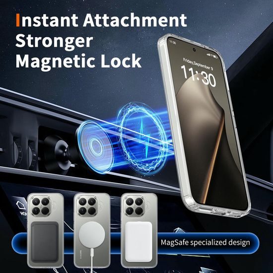 Husă transparentă Magsafe, Xiaomi 15T Pro, transparent