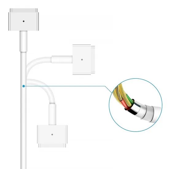 Προσαρμογέας για Apple MacBook Air Pro MagSafe 2 τύπου T, 85W, λευκός