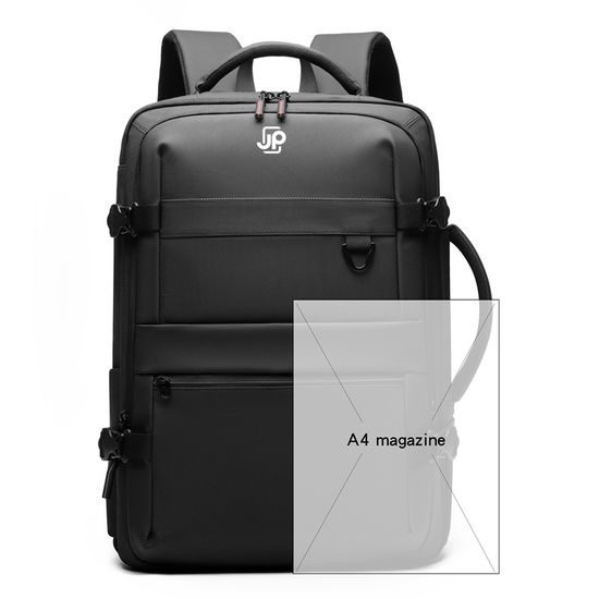 JP Rucksack B15 für Alltag und Freizeit - 48x33x20~25 cm - Schwarz