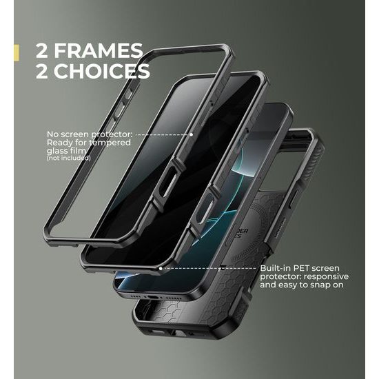 Dexnor Privacy MagSafe Kickstand Camprotector etui iPhone 16 Pro Max, črn