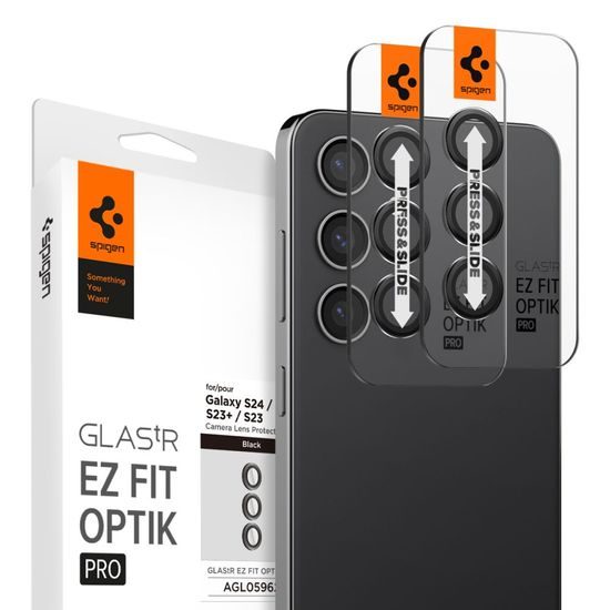 Spigen Optik.TR Ez Fit kameravédő, 2 darab, Samsung Galaxy S23 / S23+ Plus / S24, fekete
