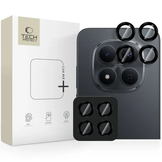 Tech-Protect Camring Fit+, προστατευτικό τζαμάκι για φακό κάμερας, Xiaomi Poco M8 Pro / Redmi Note 15 Pro 5G / 15 Pro Plus 5G, μαύρο