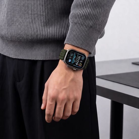 Apple Watch 8 / 9 / 10 / 11 / 12 / SE / Ultra (44 / 45 / 46 / 49 mm) nailoninis sportinis dirželis – Tech-Protect Nylon Sport – žalia
