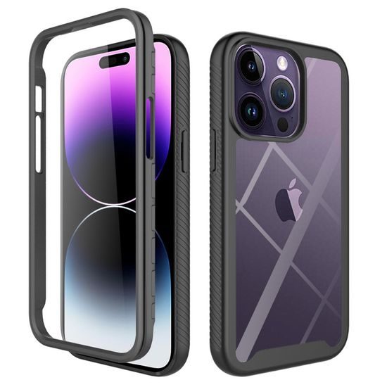 Techsuit Defense360 Pro + Προστατευτική Μεμβράνη, iPhone 14 Pro Max, Μαύρο