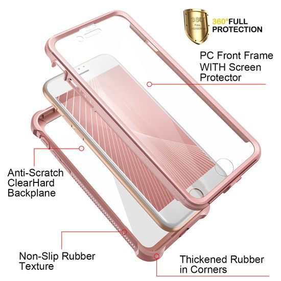 Dexnor 360 Clear etui iPhone 7 / 8 / SE 2020 / 2022, roza