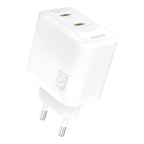 Dudao A28PEU Ladegerät 2x USB-C, PD 45W GaN - Weiß
