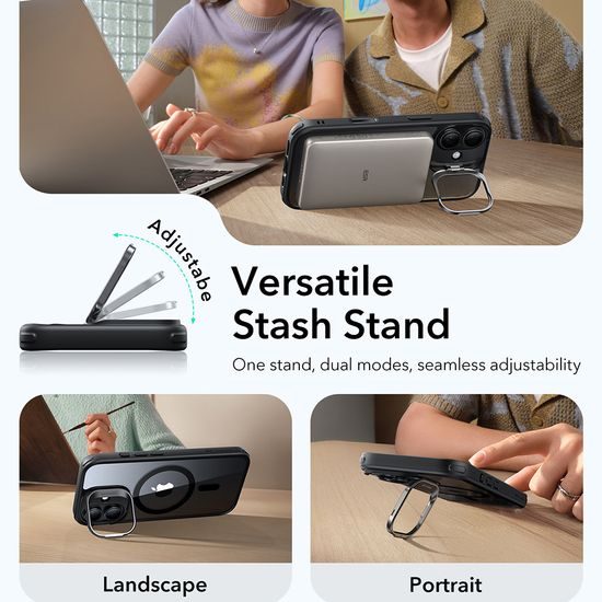 Kryt ESR Classic Hybrid HaloLock Kickstand, iPhone 17, clear black