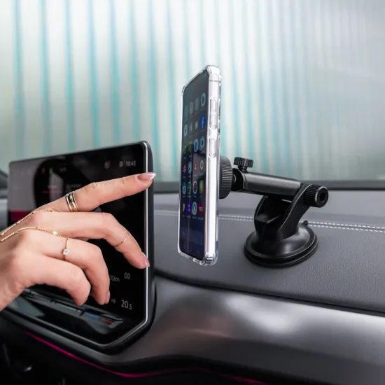 FIXED MagCircle XL mágneses telefontartó szélvédőre vagy műszerfalra tapadókoronggal és MagSafe támogatással, fekete