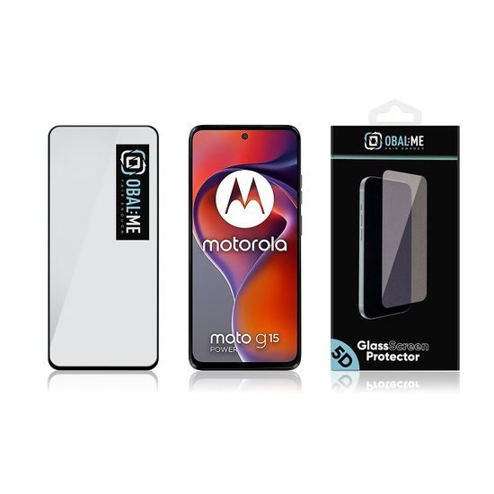 OBAL:ME 5D Zaštitno kaljeno staklo za Motorola G15 / G15 Power, crno
