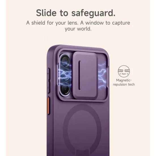 Suritch MagSafe Kickstand Camprotector tok Samsung Galaxy A37 / A36, lila