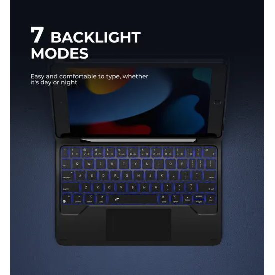 Dexnor magnetski etui z tipkovnico, iPad 7 / 8 / 9 10.2", črn