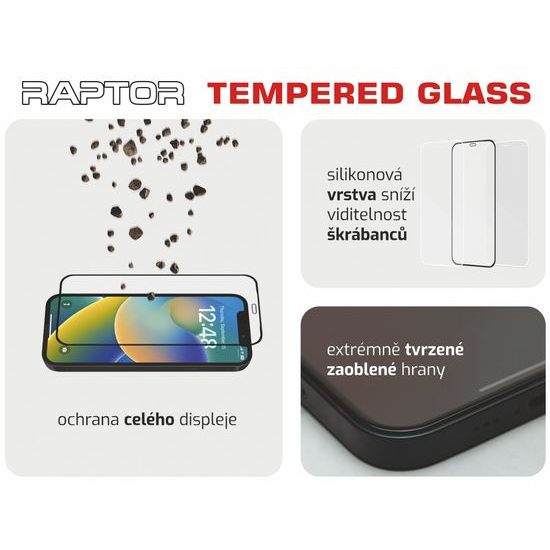 Swissten Raptor Diamond Ultra Clear 3D kaljeno steklo, iPhone 12 Pro Max, črno