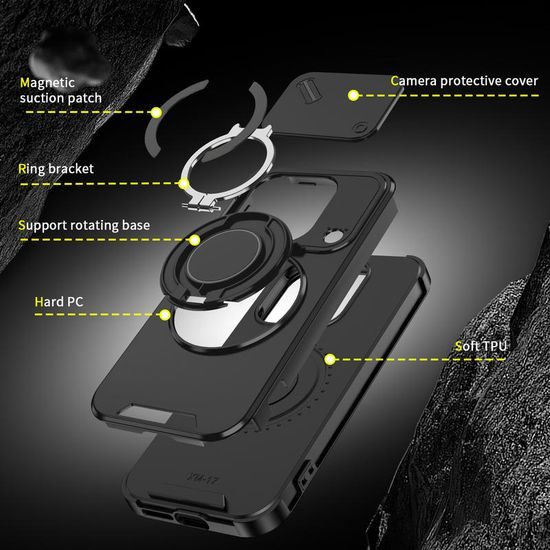 Husă Camslide Stand, Xiaomi 17, negru