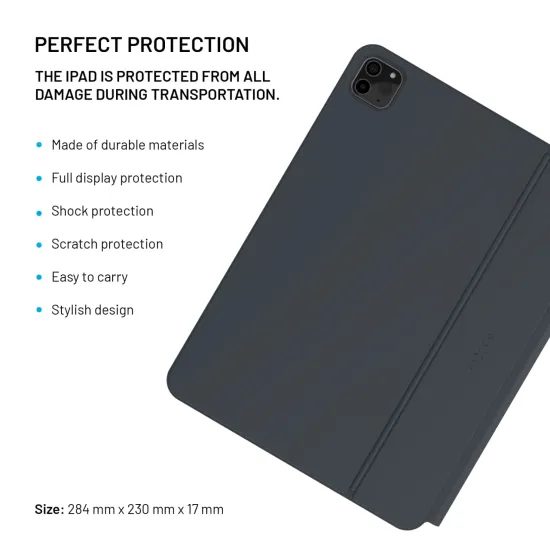 Tok vezeték nélküli billentyűzettel FIXED Typee tabletre, Apple iPad Pro 12.9 2018 / 2020 / 2021 / 2022, iPad Pro 13 / iPad Air 13, CZ, fekete