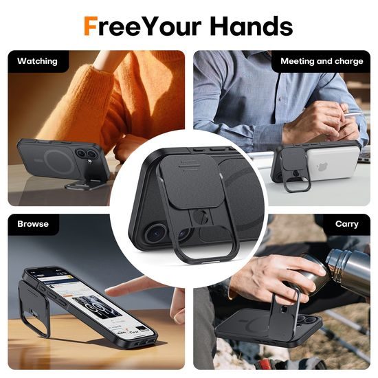 JP CamProtection MagSafe tok 4.5M SGS tanúsítvánnyal, iPhone 16 Pro Max, fekete
