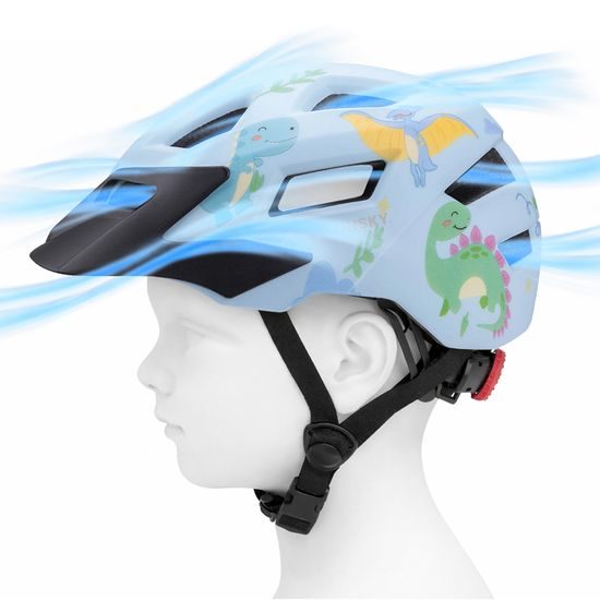 Casco da ciclismo per bambini Wozinsky con visiera rimovibile S, azzurro