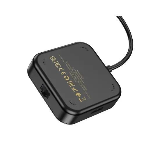 Hoco adaptér HUB 6v1 USB-C na HDTV + RJ45 + USB3.0 + 2x USB2.0 + USB-C PD100W, 0,2 m, černý (HB37)