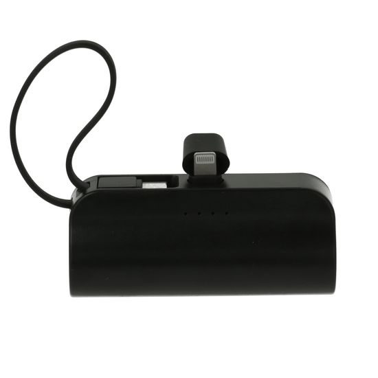 Powerbank PlugOn Lightning με καλώδιο USB-C, 5000 mAh, QC, μαύρο