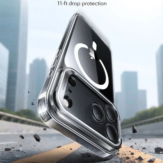 ESR Classic Hybrid HaloLock Kickstand Hoesje - iPhone 17 Pro - MagSafe geschikt - met Standaard - Transparant (Anti-geel)