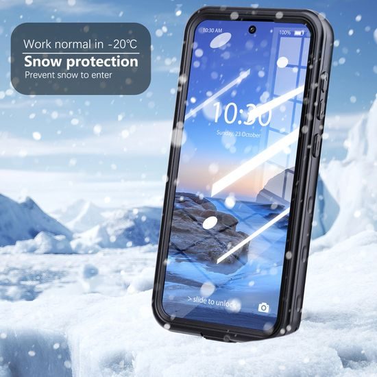 Samsung Galaxy A36 / A37 5G vandeniui atsparus dėklas – ShellBox IP68 – juoda