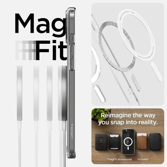 Spigen Ultra Hybrid Mag s MagSafe, iPhone 15 Plus, biely