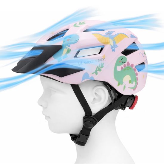 Casco da ciclismo per bambini Wozinsky con visiera rimovibile XS, rosa