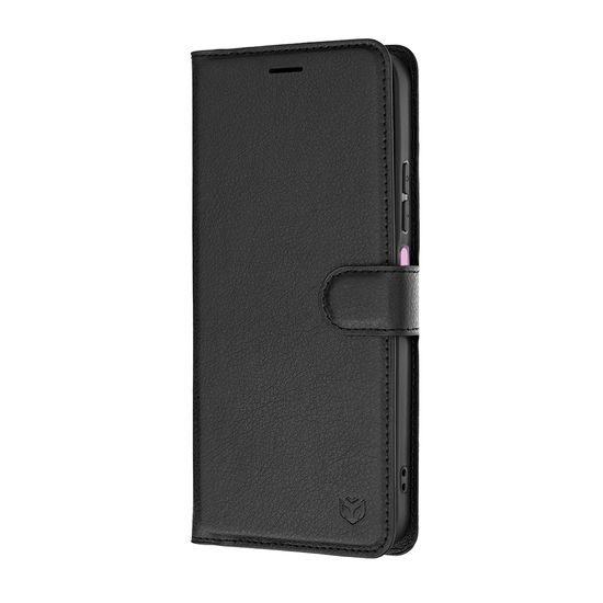 Techsuit Leather Folio Schutzhülle für Xiaomi Redmi 17C 5G - Leder Handyhülle mit Kartenfach - Schwarz