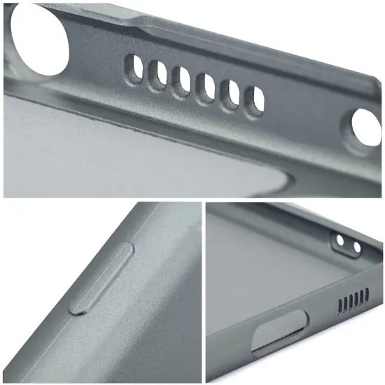 Metaliczne etui, Samsung Galaxy S23 FE, szare