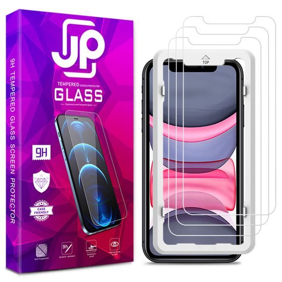 JP Long Pack Zaščitno kaljeno steklo, 3 stekla za telefon z aplikatorjem, iPhone 12 Pro