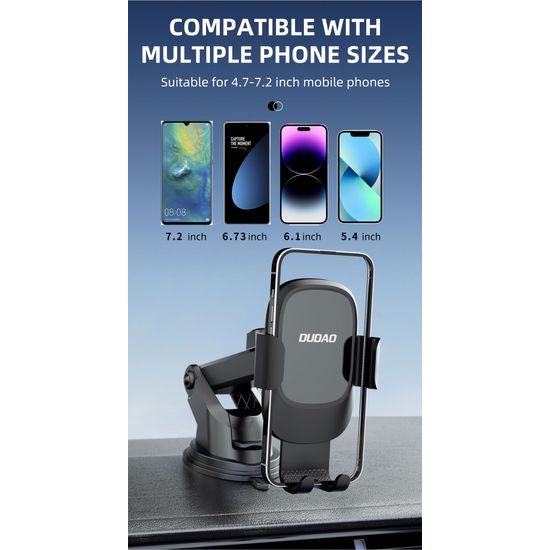 Dudao F5N+ гравитационна стойка за предно стъкло / табло, черна