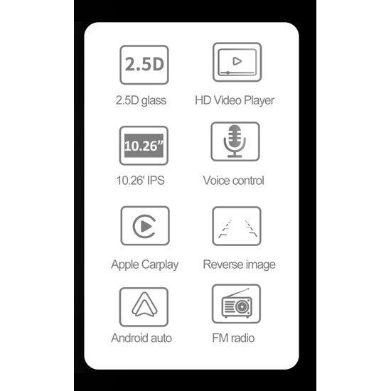 10,26" CarPlay zaslon za auto s bežičnim Apple CarPlay i Android Auto