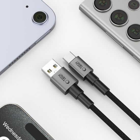 Tech-Protect UltraBoost DNA kábel USB-C, 15W/3A, 0,25 m, sivý