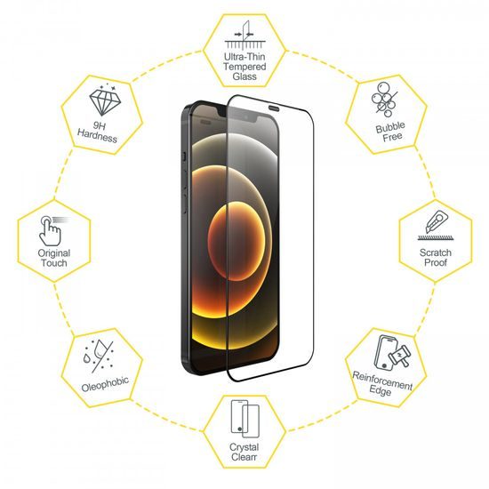 iPhone 11 Pro apsauginis stiklas – Zifriend 3D Full Cover grūdintas stiklas su montavimo rėmeliu – juoda