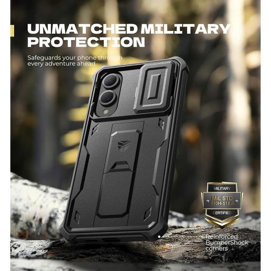 Dexnor 360 Kickstand Camprotector obal Samsung Galaxy S25 Edge, černý