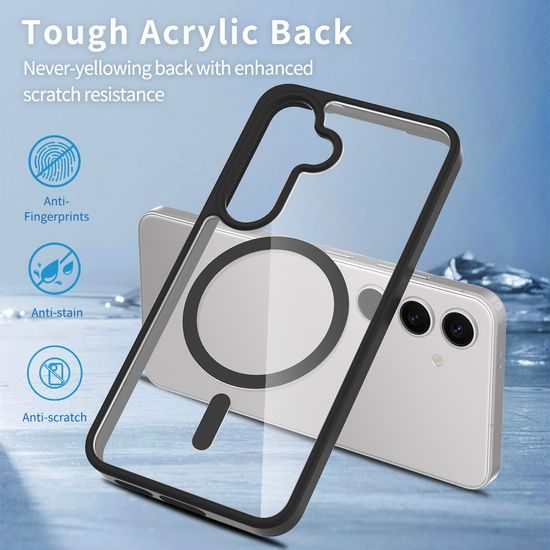 JP MagFit Clear MagSafe Θήκη με Μαγνήτη N52, Samsung Galaxy S24, μαύρη