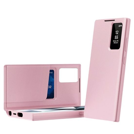 Techsuit SmartView Schutzhülle für Samsung Galaxy S26 Ultra - Flip Case mit Smart View Fenster - Rosa