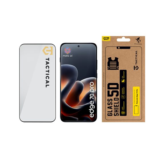 Motorola Edge 70 Pro apsauginis stiklas – Tactical Glass Shield 5D grūdintas stiklas – juoda