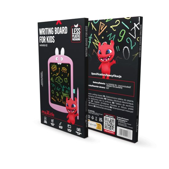 Maxlife MXWB-02 Tavoletta da disegno per bambini, rosa