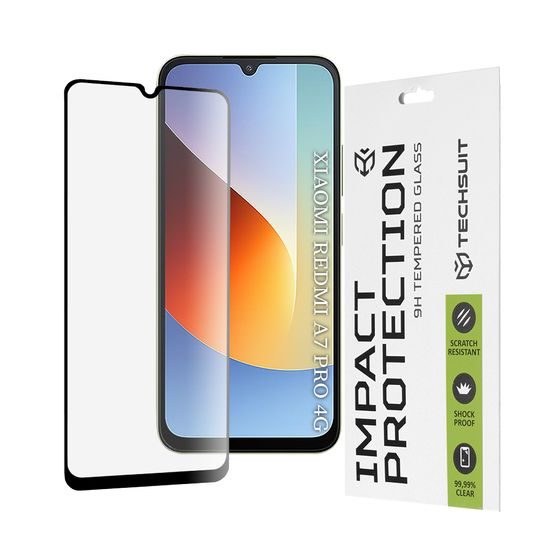 Techsuit 111D Zaštitno kaljeno staklo, Xiaomi Redmi A7 Pro 4G, crno